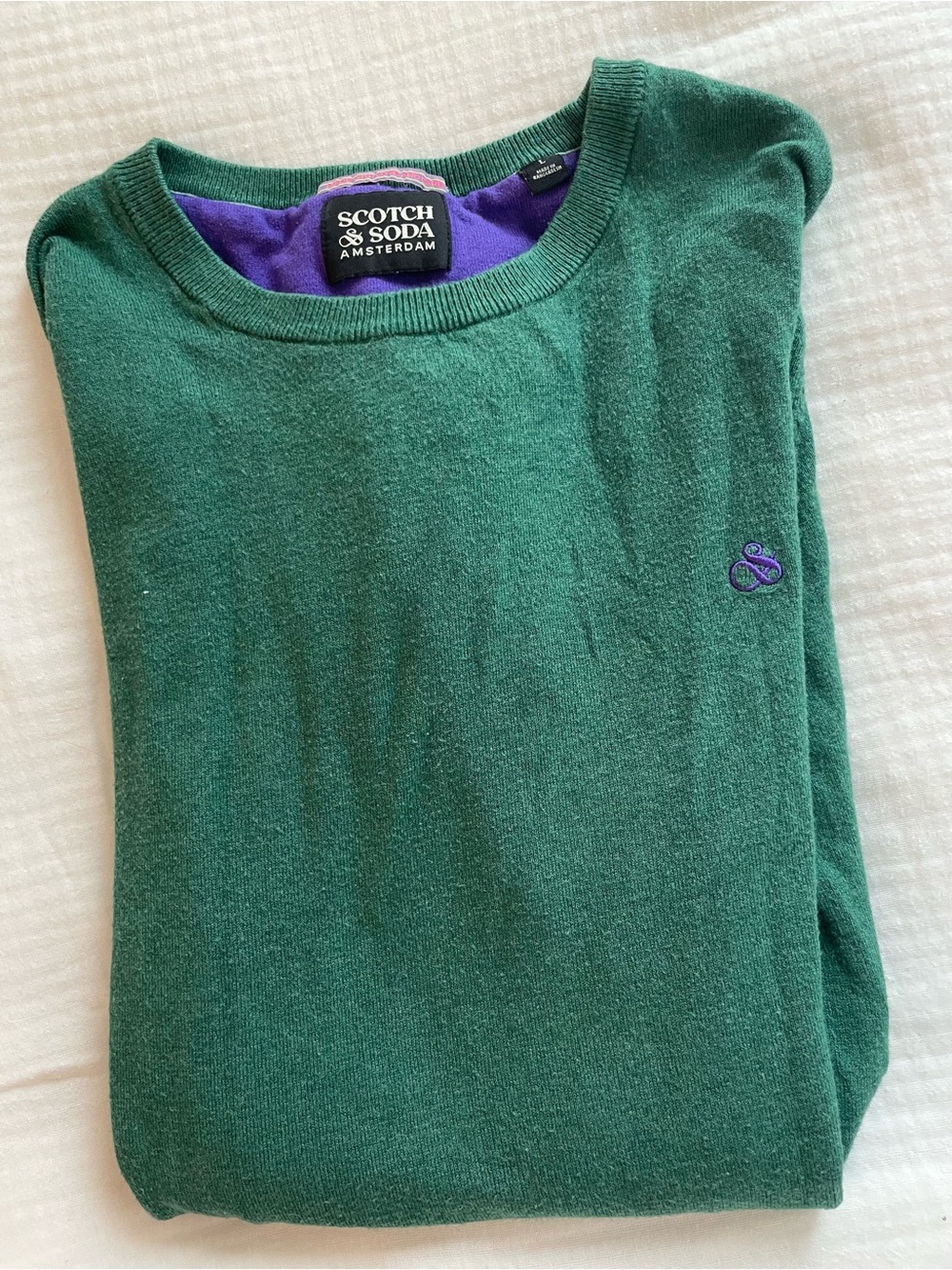 Scotch & Soda Green Sweater with Purple Accents